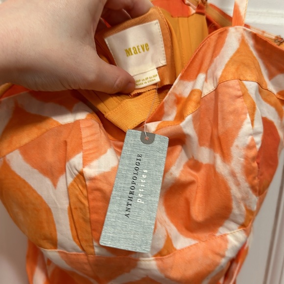 NWT orange and white patterned Anthropologie sundress! 00P - Picture 3 of 3